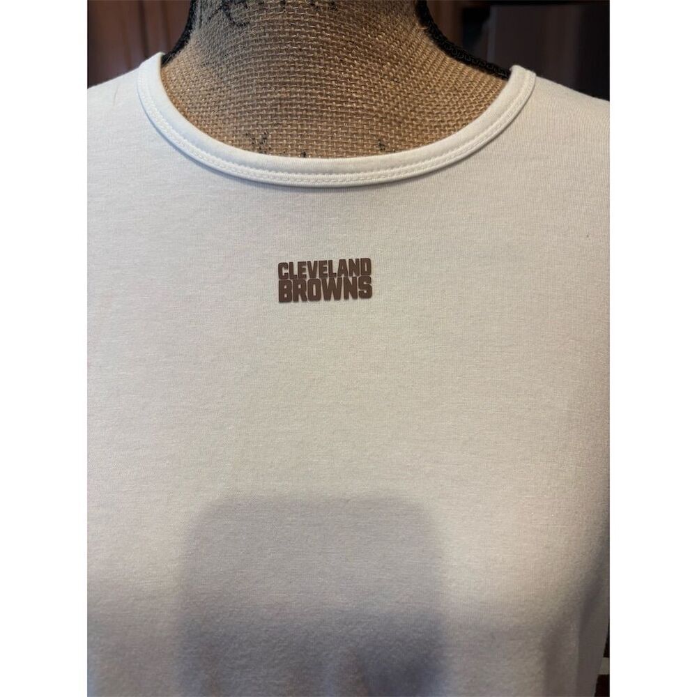 Women's WEAR by Erin Andrews Cleveland Browns Long Sleeve T-Shirt Standard - Picture 2 of 8